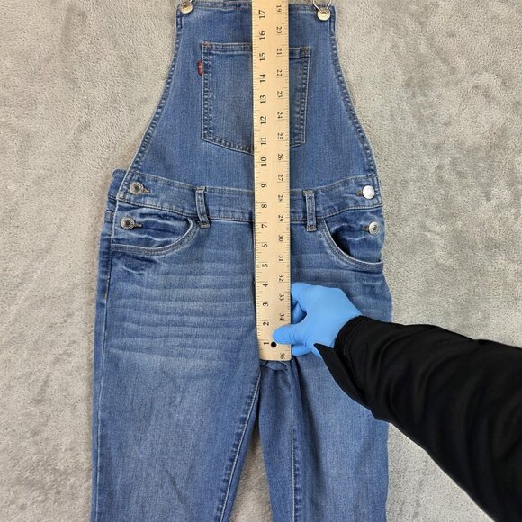 Levis Overalls Youth Size 14 Blue Denim Adjustable Straps Straight Leg Jeans - Picture 4 of 13